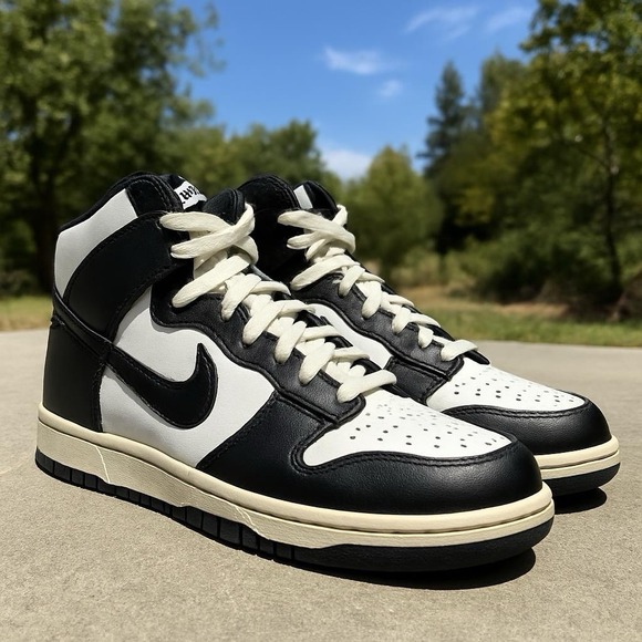 nike dunk high retro in classic black and white